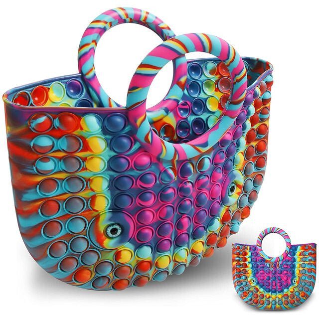 Jucărie Antistres Milestar Pop Fidget pentru Geantă – Pop It Negru