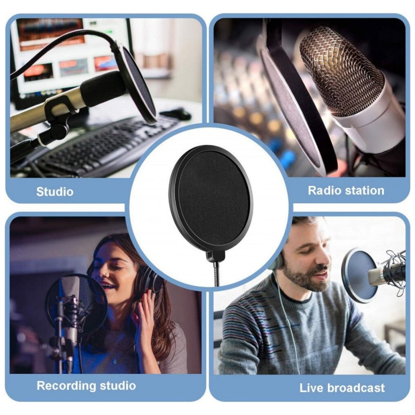 Mikrofon-Poppschutz für Blue Yeti und andere Mikrofone – Geräuschmindernder Filter