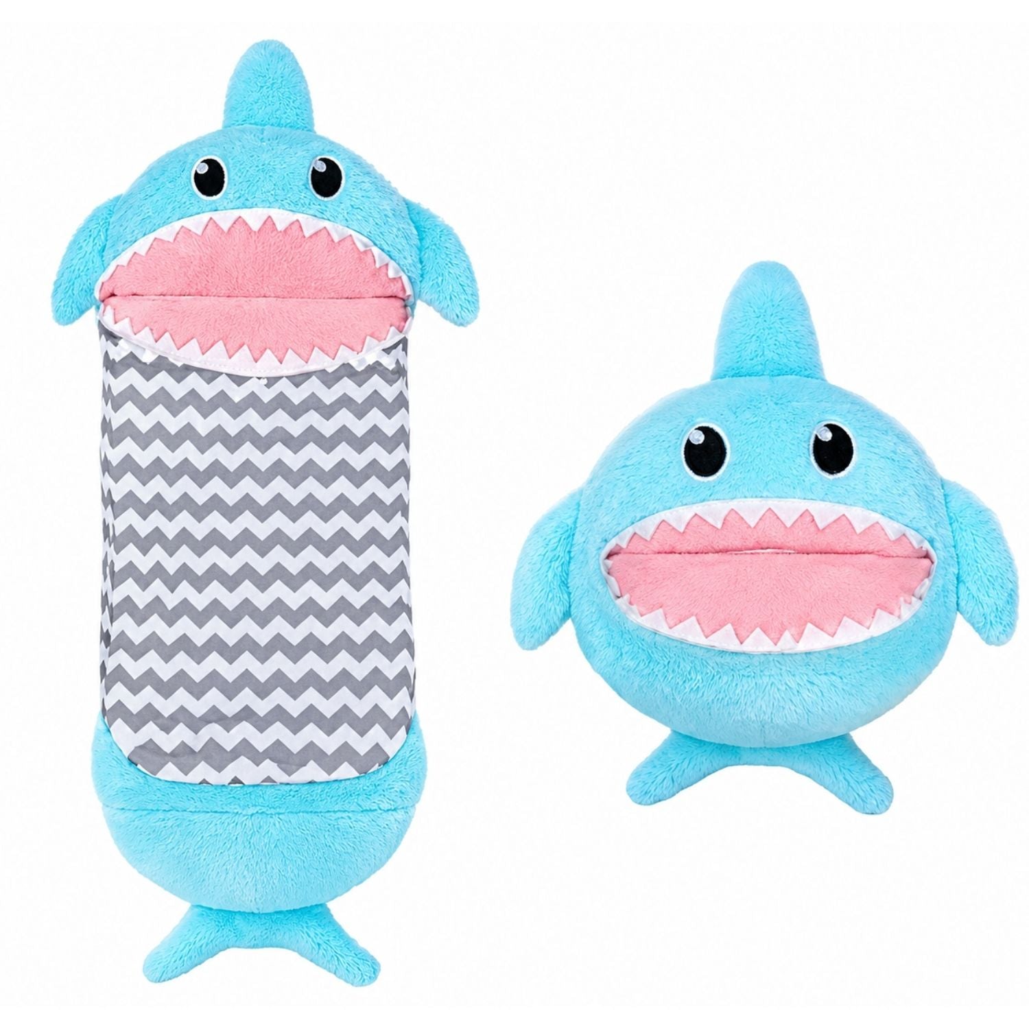 2-in-1 Kinder-Schlafsack und Kissen mit Tiermotiv – zusammenklappbarer
