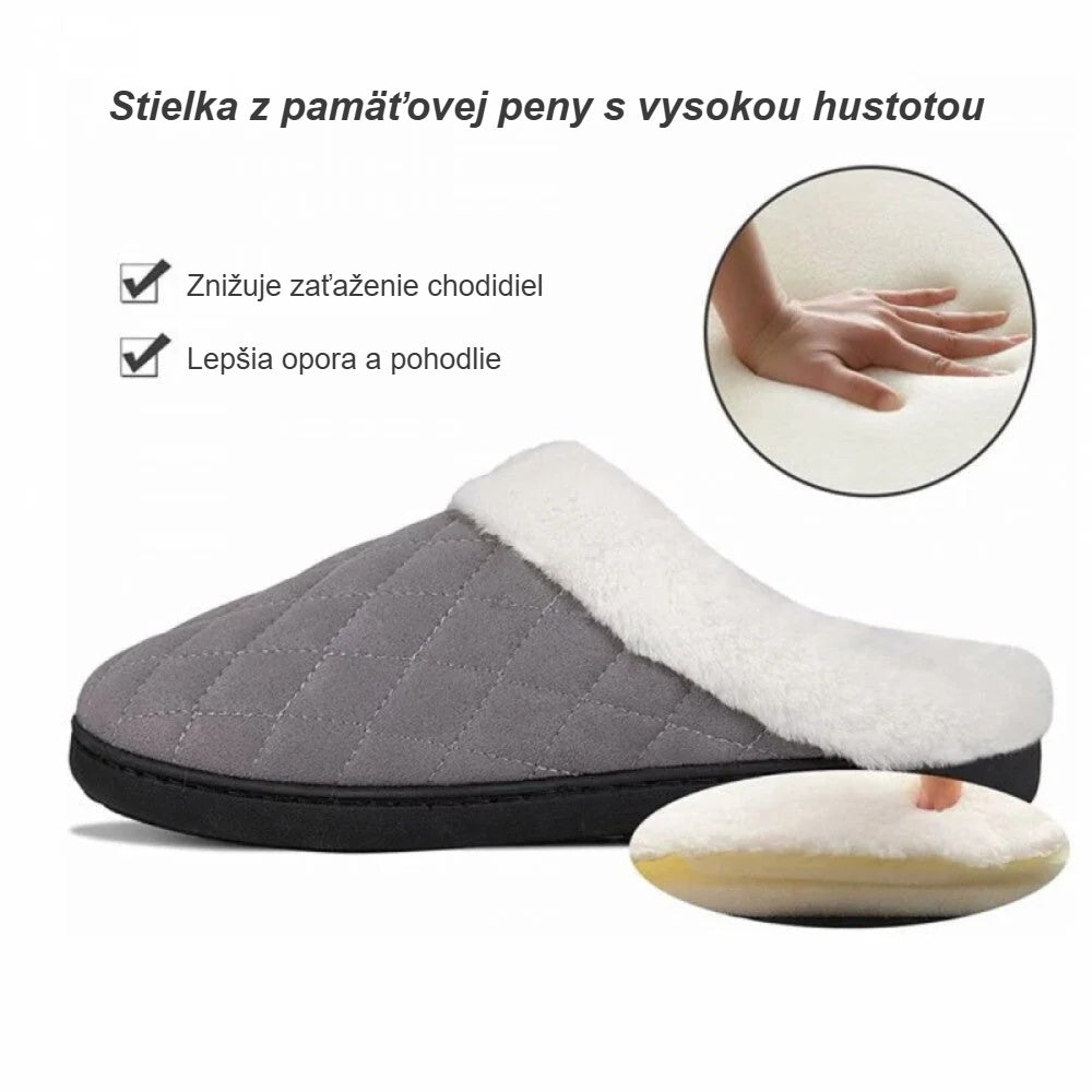Papuče s pamäťovou penou so stielkou s vysokou hustotou, zatlačenou prstom