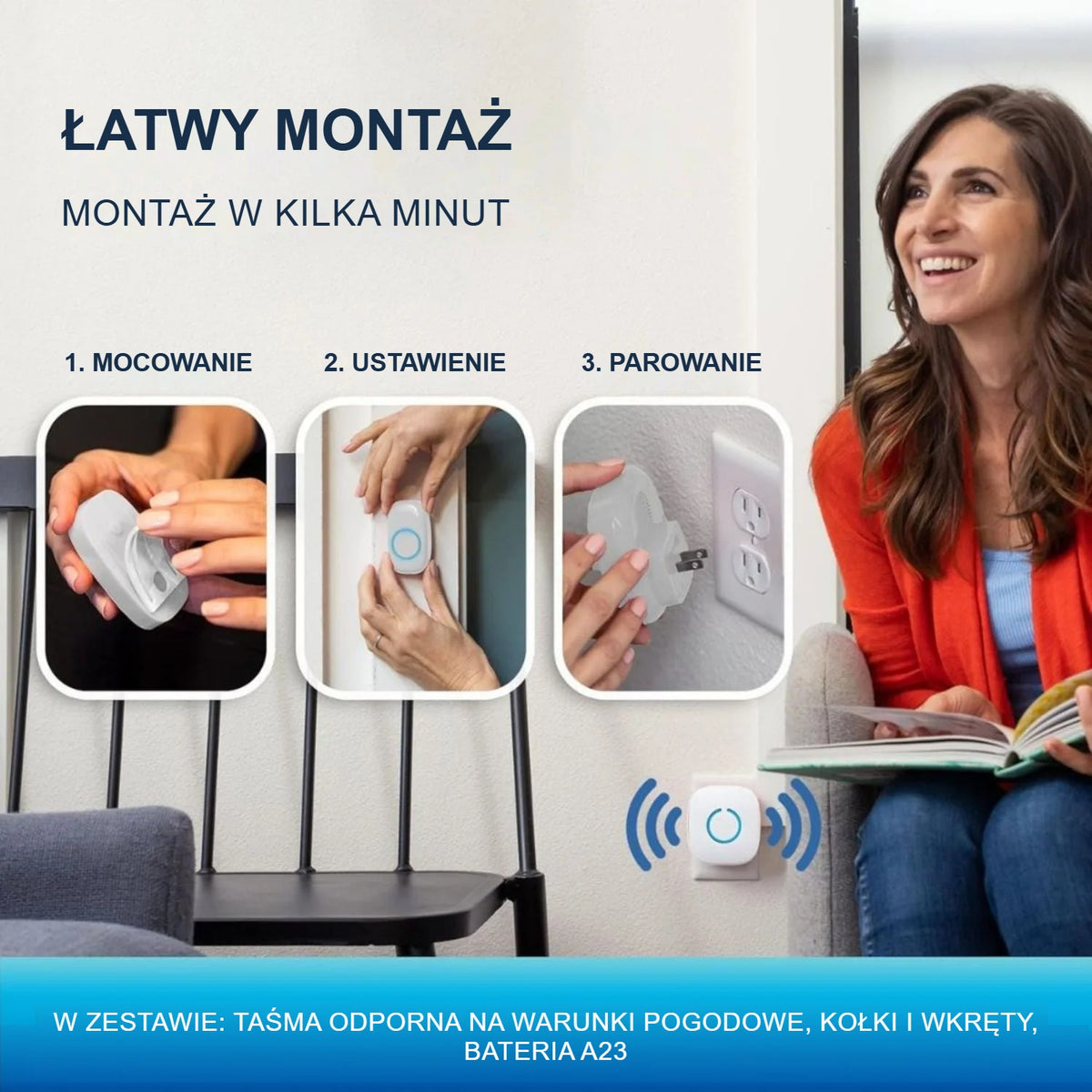 Łatwy montaż dzwonka bezprzewodowego w 3 krokach
