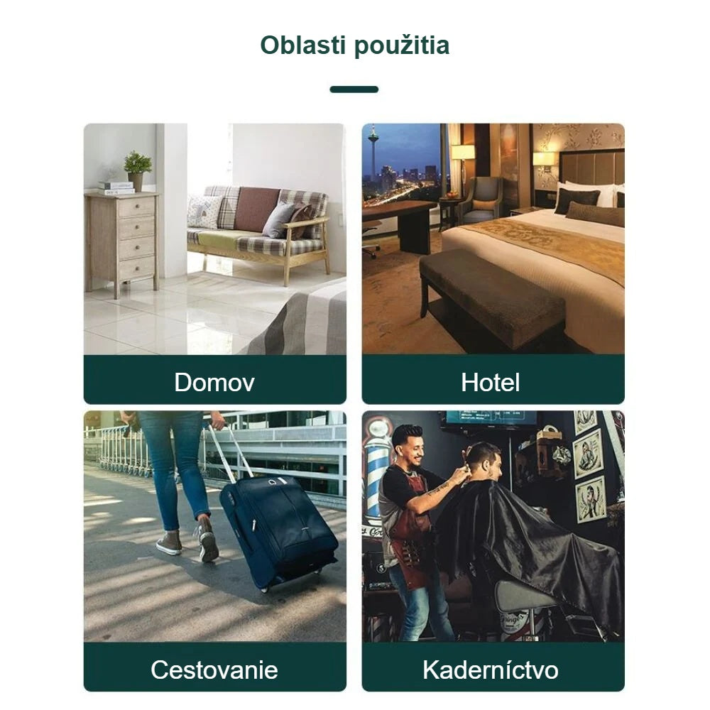 Použitie sušiča vlasov doma, v hoteli, na cestách a v kaderníctve