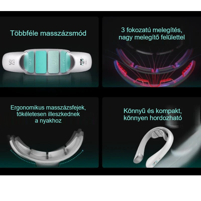 Nyakmasszírozó funkciói: masszázsmódok, melegítés, ergonomikus fejek