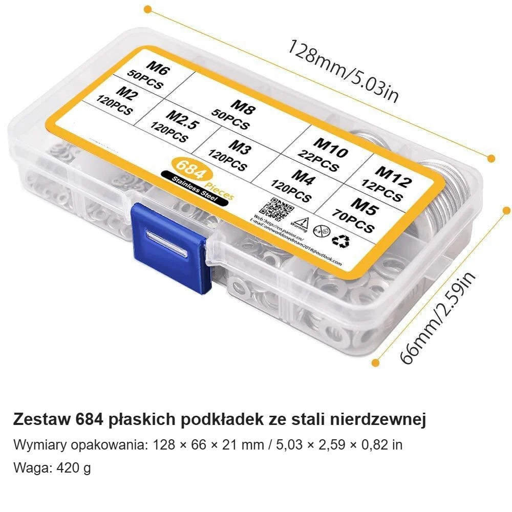 Pudełko zestawu podkładek z wymiarami: 128 × 66 × 21 mm, 420 g