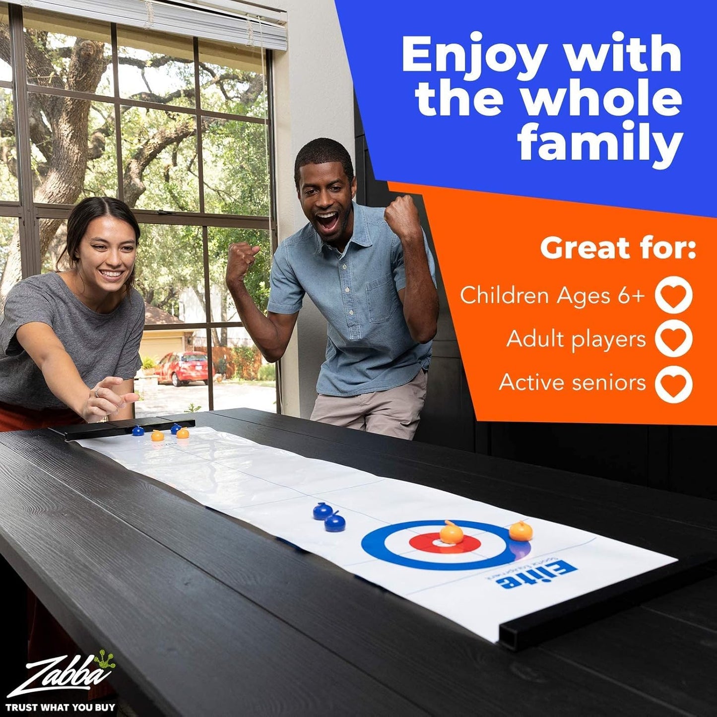 Tisch-Curling- und Shuffleboard-Spiel – Tragbares Familienspiel für Kinder und Erwachsene