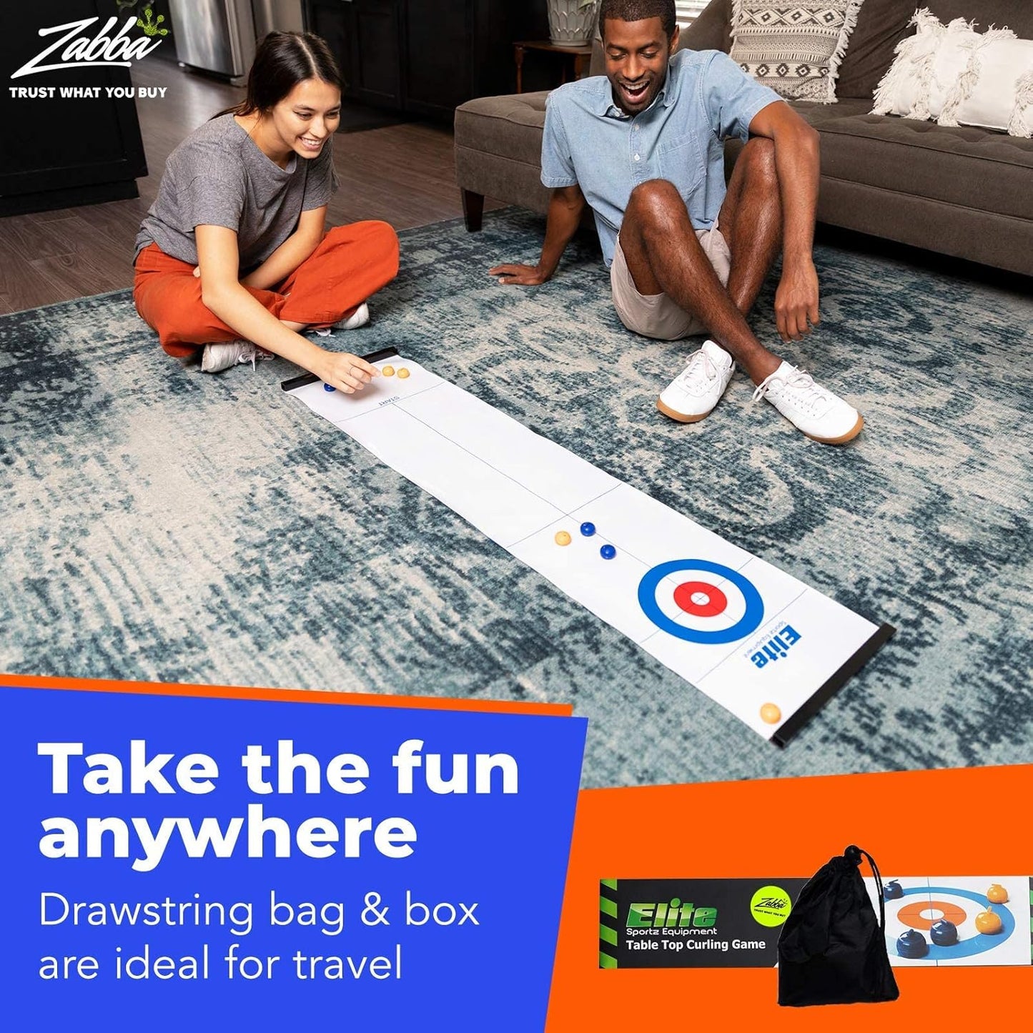 Tisch-Curling- und Shuffleboard-Spiel – Tragbares Familienspiel für Kinder und Erwachsene