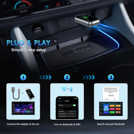 2 az 1-ben Wireless CarPlay és Android Auto Adapter – Vezeték nélküli autós kapcsolat egyszerűen