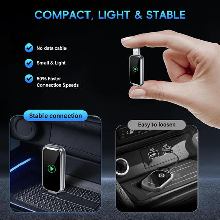 2 az 1-ben Wireless CarPlay és Android Auto Adapter – Vezeték nélküli autós kapcsolat egyszerűen