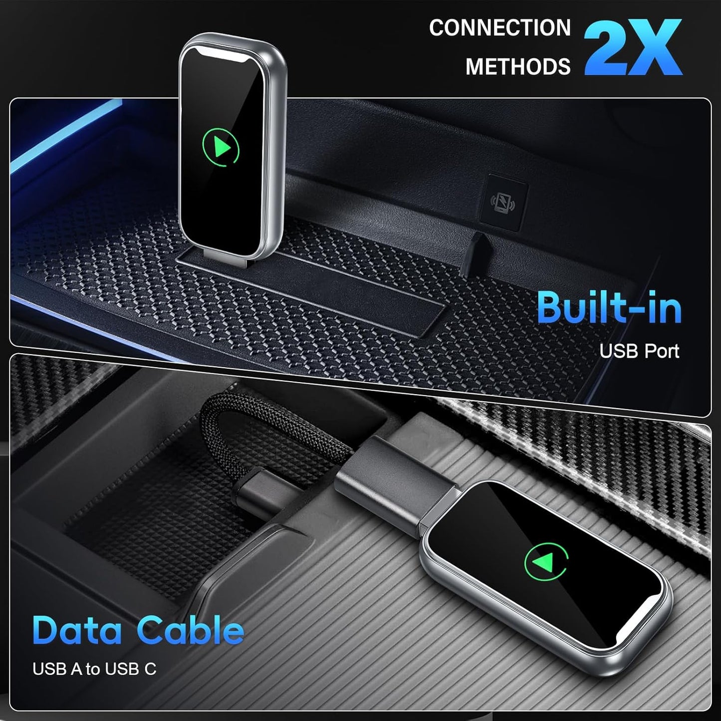 2 v 1 Bezdrôtový Adaptér CarPlay a Android Auto – Jednoduché Bezdrôtové Pripojenie v Aute