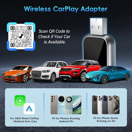 2 az 1-ben Wireless CarPlay és Android Auto Adapter – Vezeték nélküli autós kapcsolat egyszerűen