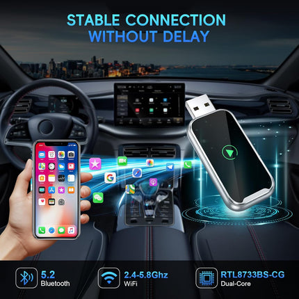 2 az 1-ben Wireless CarPlay és Android Auto Adapter – Vezeték nélküli autós kapcsolat egyszerűen