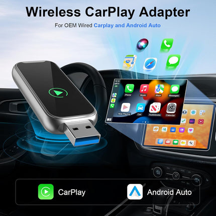 2 az 1-ben Wireless CarPlay és Android Auto Adapter – Vezeték nélküli autós kapcsolat egyszerűen