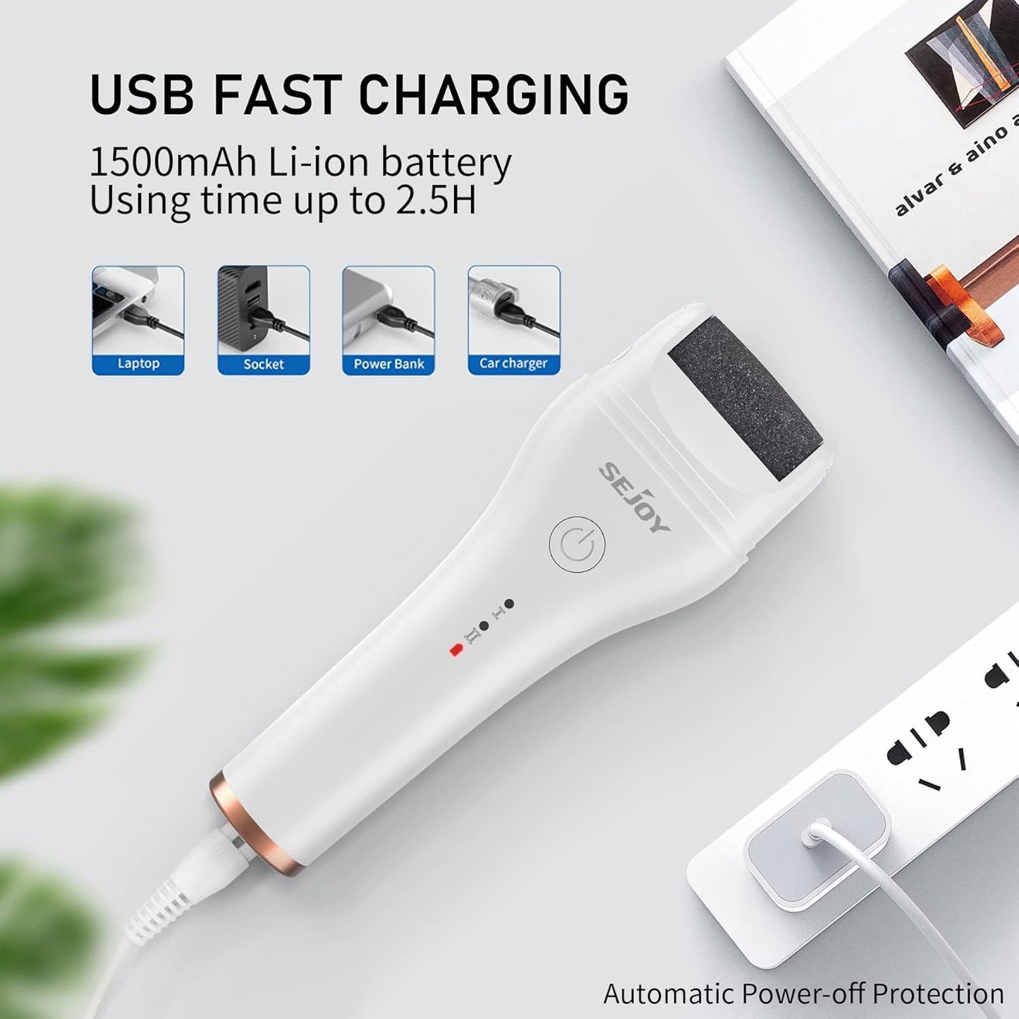 Elektromos Sarokreszelő és Bőrkeményedés Eltávolító Pedikűr Gép - USB Tölthető, IPX6 Vízálló