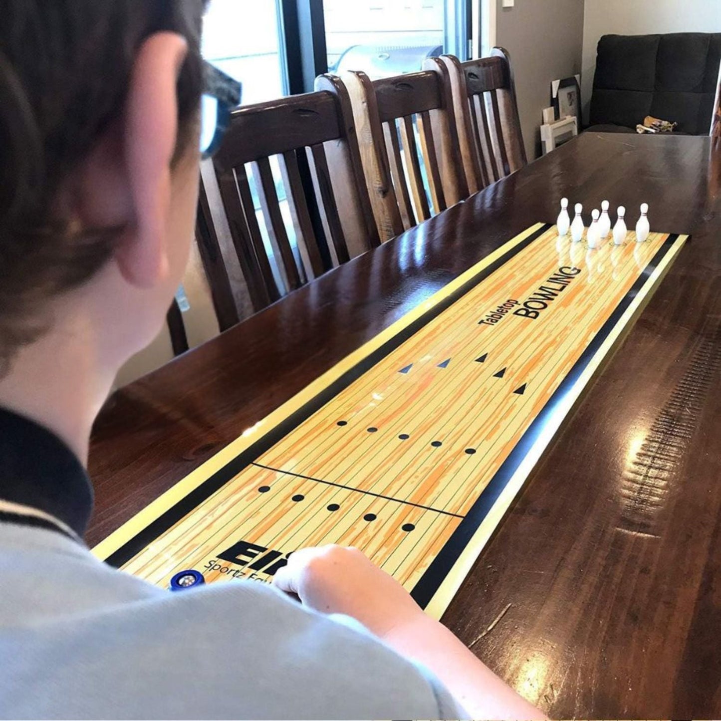 Tisch-Bowling-Spiel – Tragbares Familienspiel für Kinder und Erwachsene mit extra großer Spielfläche
