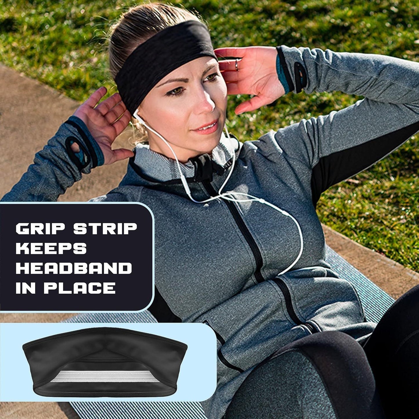 E Tronic Edge Premium Sport Stirnband – Rutschfestes und schweißabsorbierendes Laufstirnband fürs Training