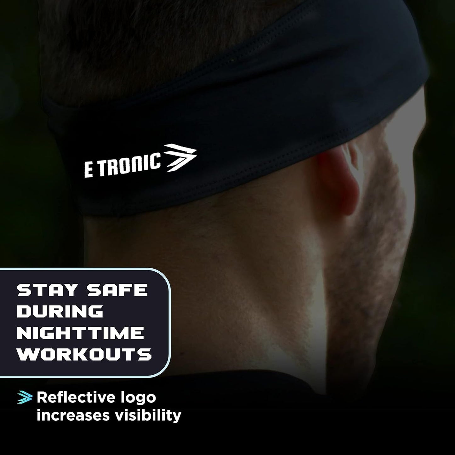 E Tronic Edge Premium Sport Stirnband – Rutschfestes und schweißabsorbierendes Laufstirnband fürs Training