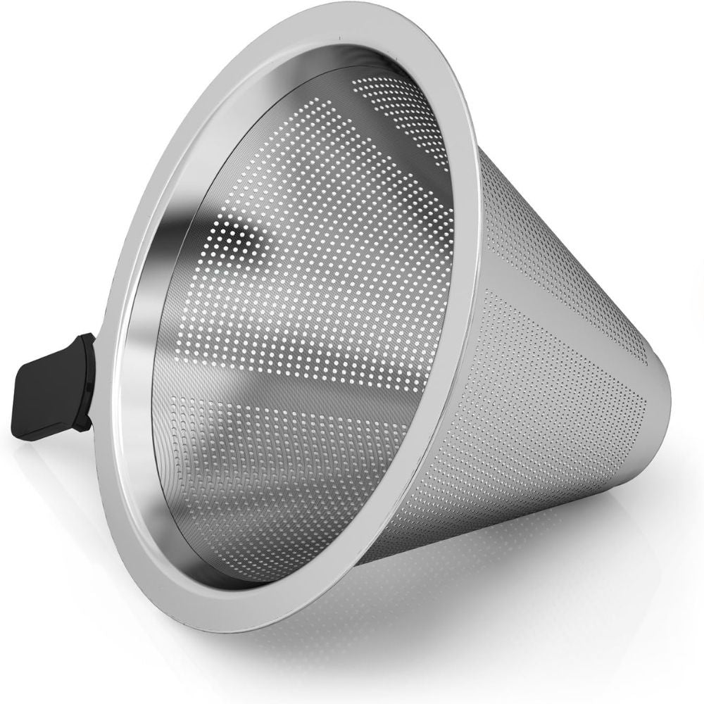 Pour-Over Kaffeebereiter 800ml – Glaskanne mit Metallfilter, Handfilter-Kaffeemaschine