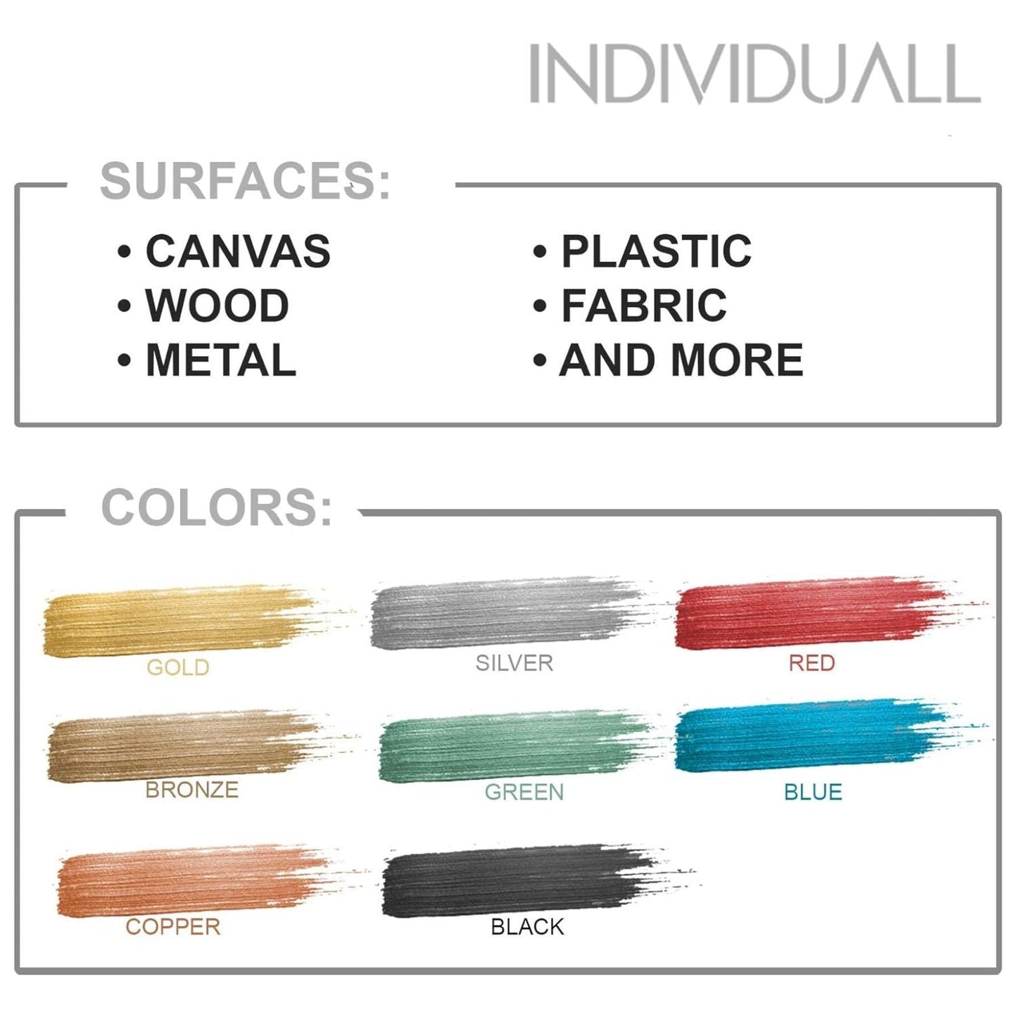 Metallisches Acrylfarben-Set (8x20 ml) – Metallic-Farben für Holz, Metall, Glas und Leinwand