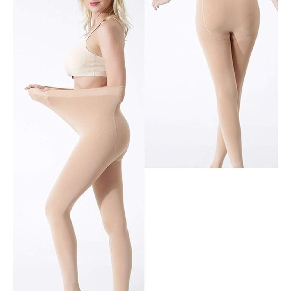Yulaixuan Damen Fußlose Strumpfhose, 3 Stück (Hautfarbe)