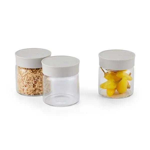 Buydeem CS1001 Glas-Gewürzbehälter-Set – 3-teiliges Set mit luftdicht schließendem Deckel