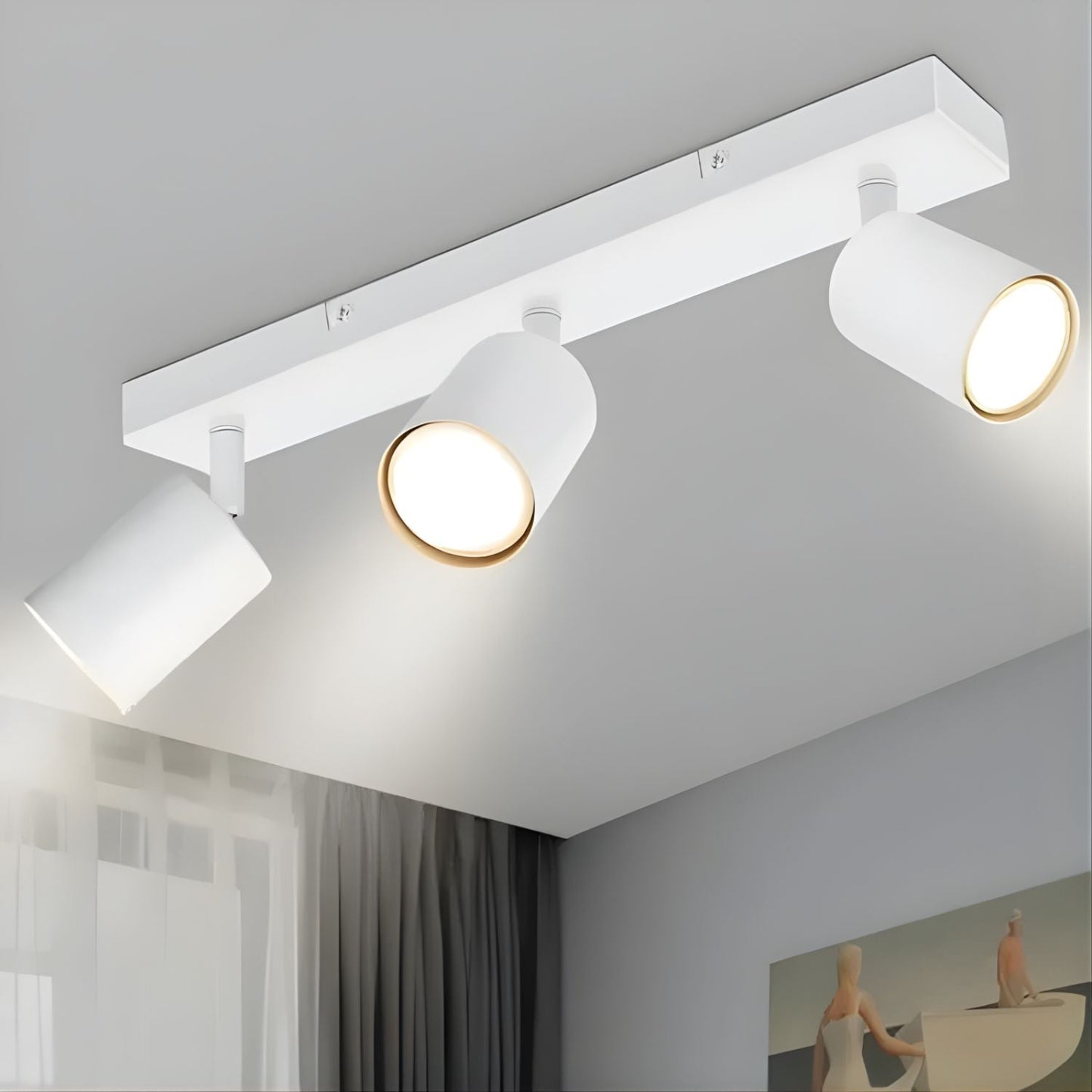 Kambo Moderne LED-Decken-Spotlampe – 3 Lampenköpfe, dreh- und kippbar, in mehreren Farben