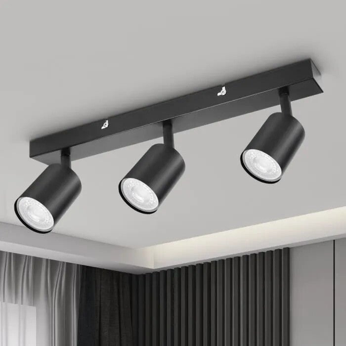 Kambo Moderne LED-Decken-Spotlampe – 3 Lampenköpfe, dreh- und kippbar, in mehreren Farben
