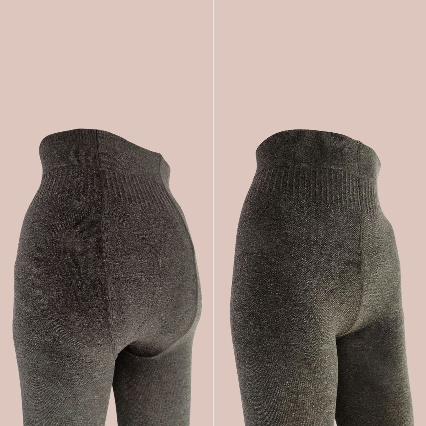 Yulaxiuan Damenstrumpfhose - 2 Stück Set, Beige und Grau, Dick und Bequem (120 DEN)