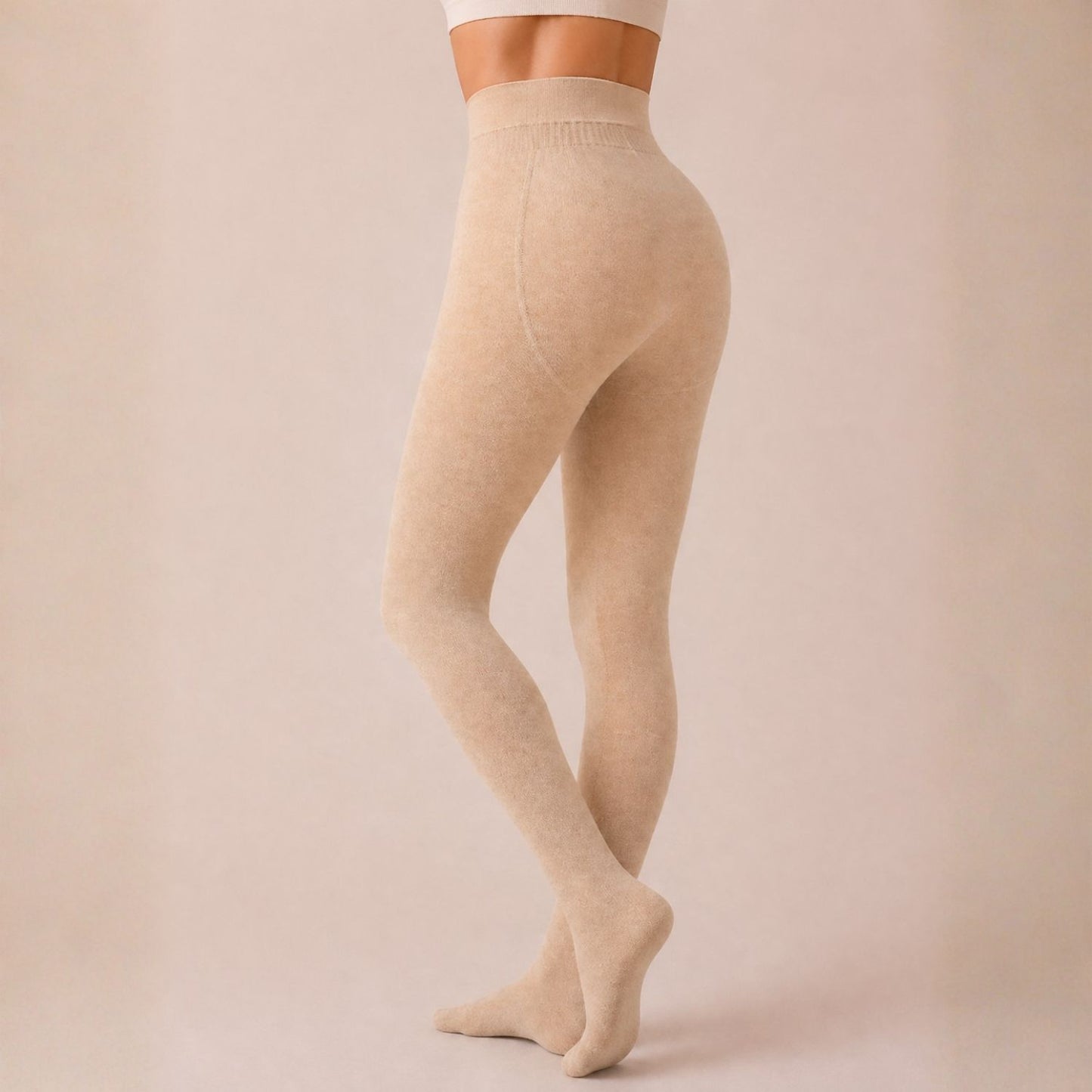 Yulaxiuan Damenstrumpfhose - 2 Stück Set, Beige und Grau, Dick und Bequem (120 DEN)