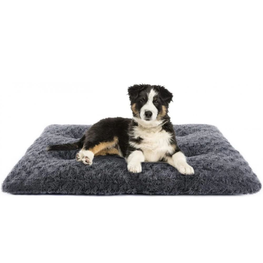 TEFOMATE Kurzhaar Plüsch Hundebett M (Dunkelgrau)