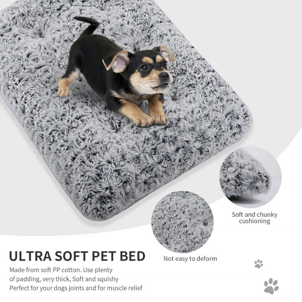 TEFOMATE Kurzhaar Plüsch Hundebett M (Grau)