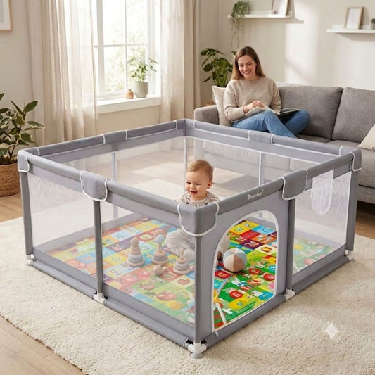 Tenckat Детска Игрална Рамка – 180x150x68 см, Дишаща Мрежеста Стена, Стабилна Конструкция