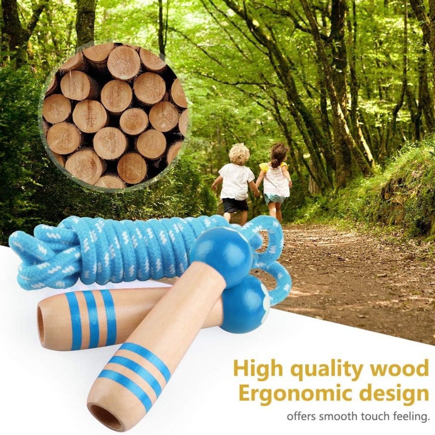 Hianjoo Kinder Springseil 2er-Set (Blau-Grün)