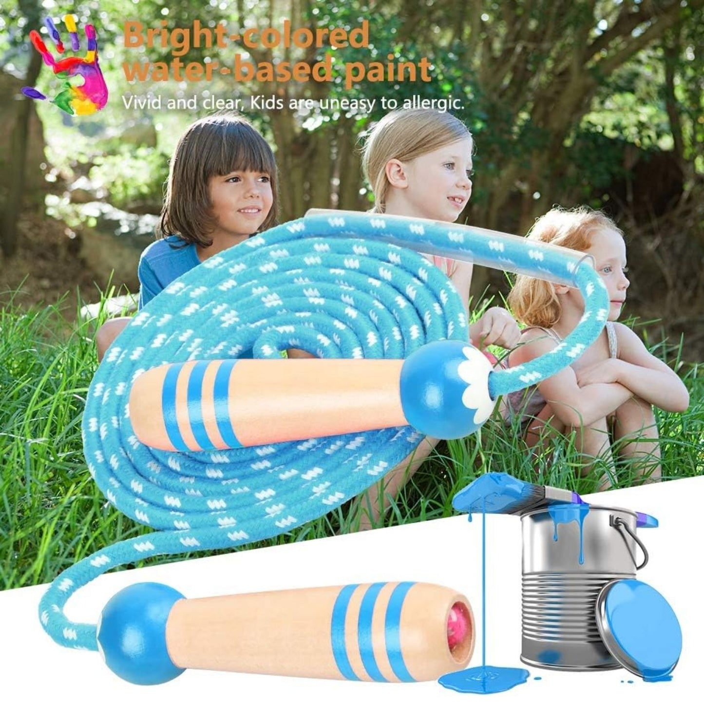 Hianjoo Kinder Springseil 2er-Set (Blau-Grün)
