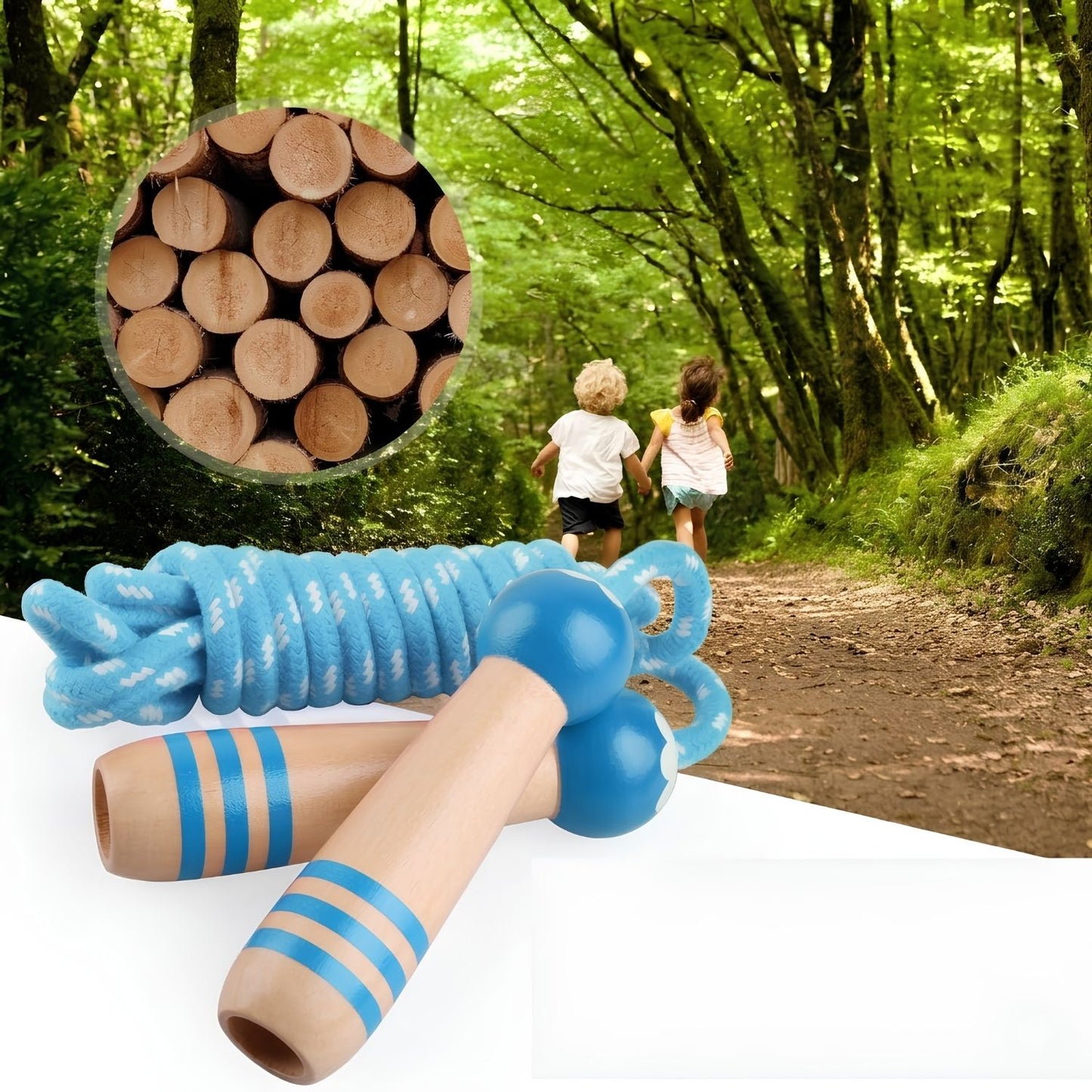 Hianjoo Kinder Springseil 2er-Set (Blau-Grün)
