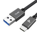 Rampow USB-C Geflochtener Datenkabel 2m Grau - Schnellladung und Datenübertragung