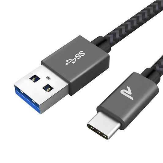 Rampow USB-C Pletený datový kabel 2m Šedý - Rychlé nabíjení a přenos dat