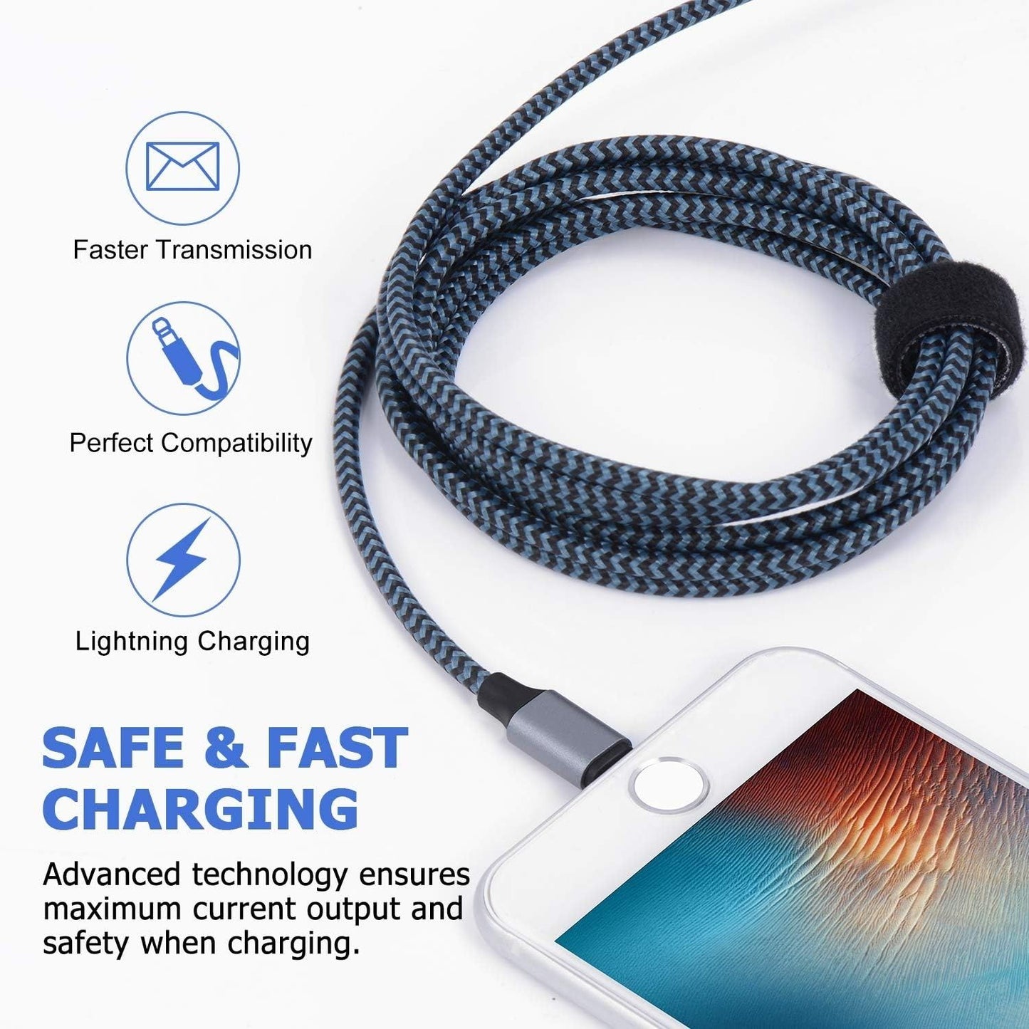 Apple MFi Zertifizierter iPhone Ladegerät - Weißes Lightning Kabel Set (1 m, 3×2 m, 3 m) Schnellladung