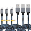 Apple MFi Zertifizierter iPhone Ladegerät - Weißes Lightning Kabel Set (1 m, 3×2 m, 3 m) Schnellladung