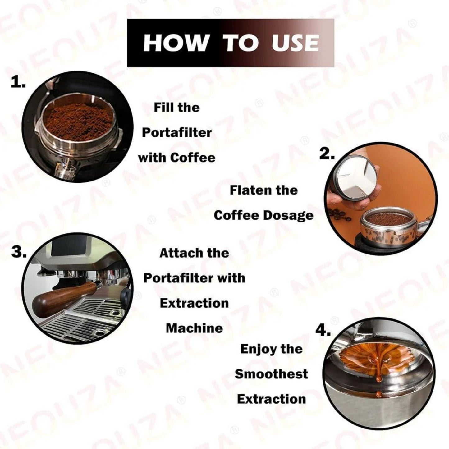 NEOUZA Wiederverwendbarer Kaffeefilter – Edelstahlfilter für Espresso und Kaffeemaschine