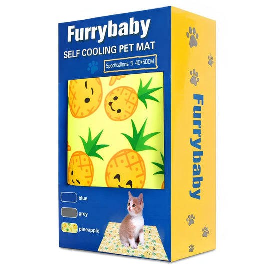 Furrybaby Ananas-Motiv Kühlmatratze für Haustiere – Kühlendes Liegeplatz