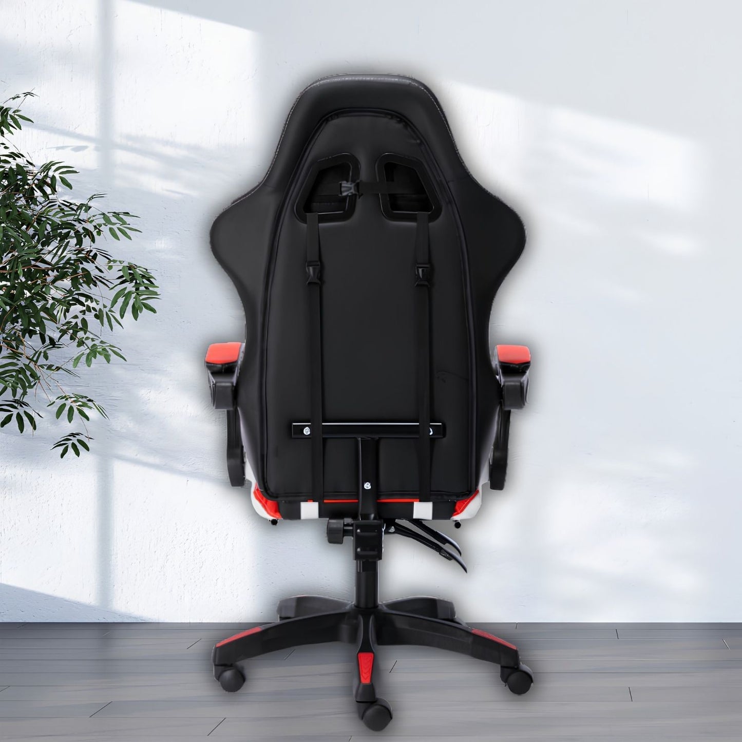 OFCASA Ergonomiczne Krzesło Gracza Pomarańczowo-Białe z Podnóżkiem