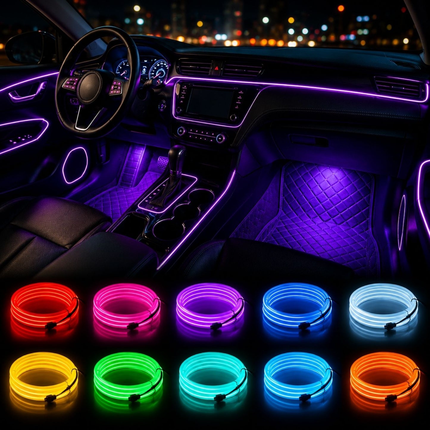 OneLED Fir LED auto, lumină LED tăiată, cu încărcător USB