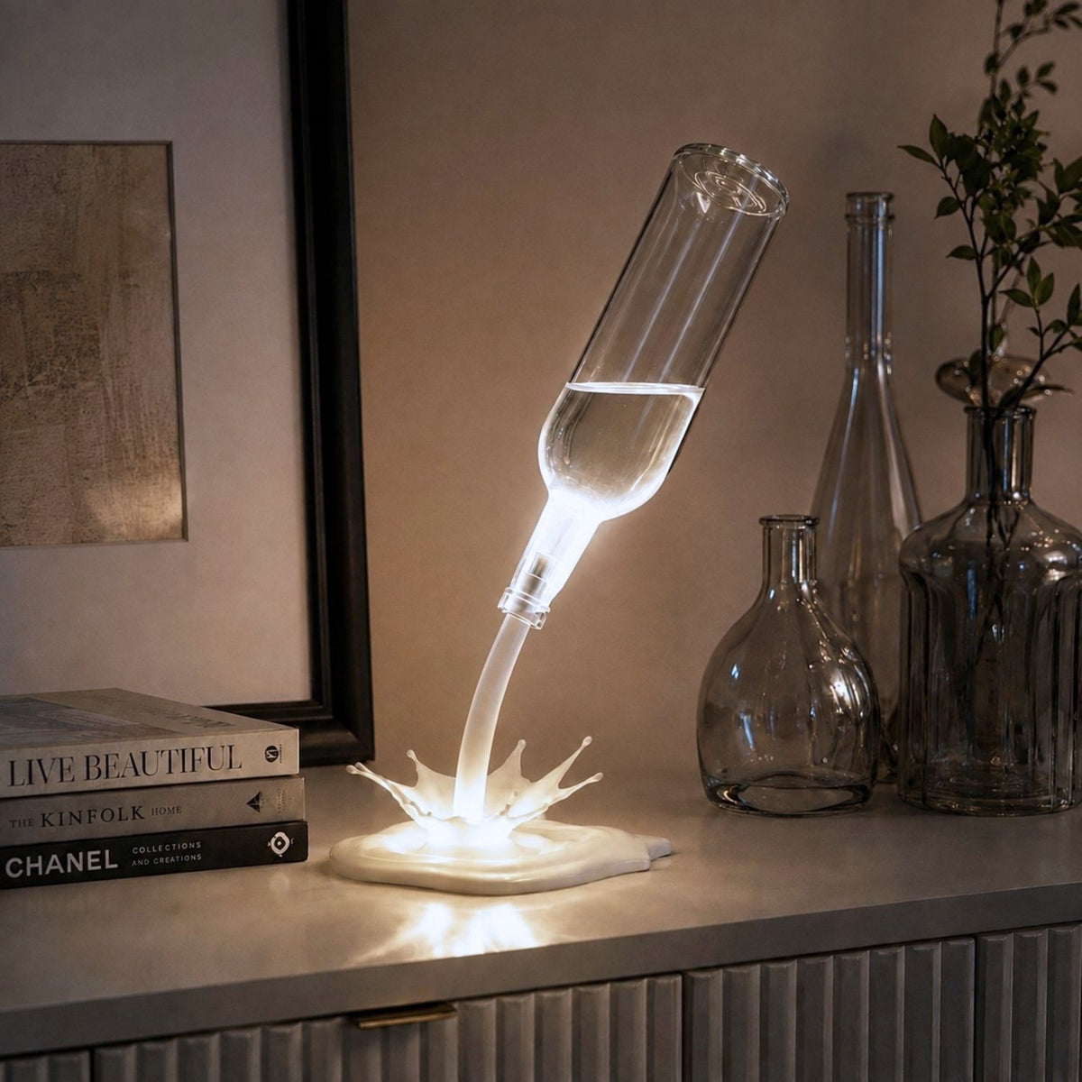 Lampa de noptieră creativă cu LED Sazdekor (Formă de suport pentru sticle de vin)