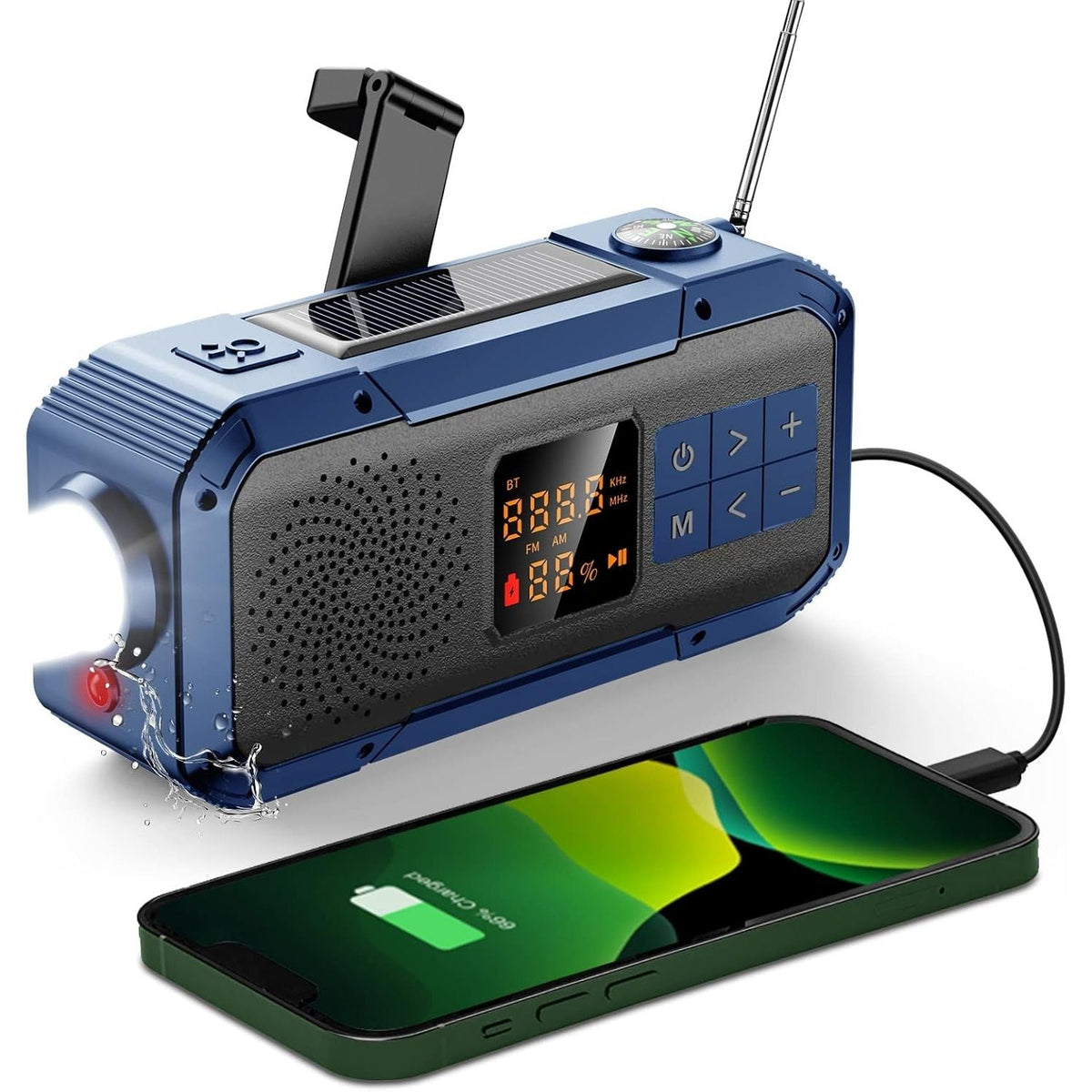 Radio Multifuncțional - Bluetooth, Powerbank și Lanternă de Urgență
