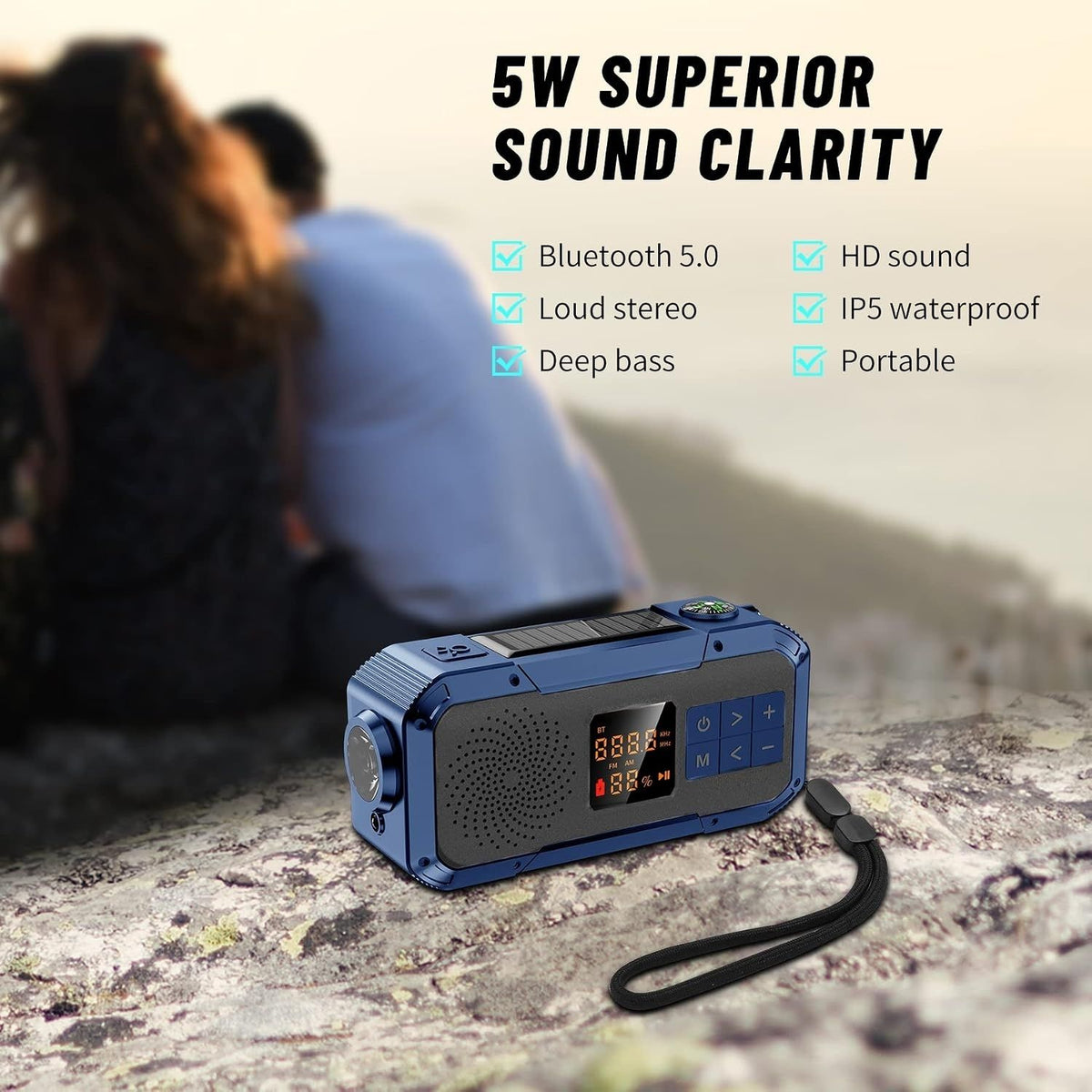 Radio Multifuncțional - Bluetooth, Powerbank și Lanternă de Urgență
