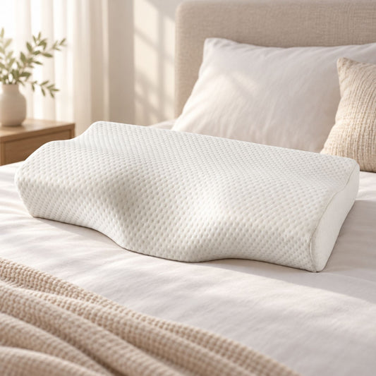 Blux Wygodna Poduszka z Pianką Memory z Przewiewną Poszewką – 50×30×10/7 cm - Biała