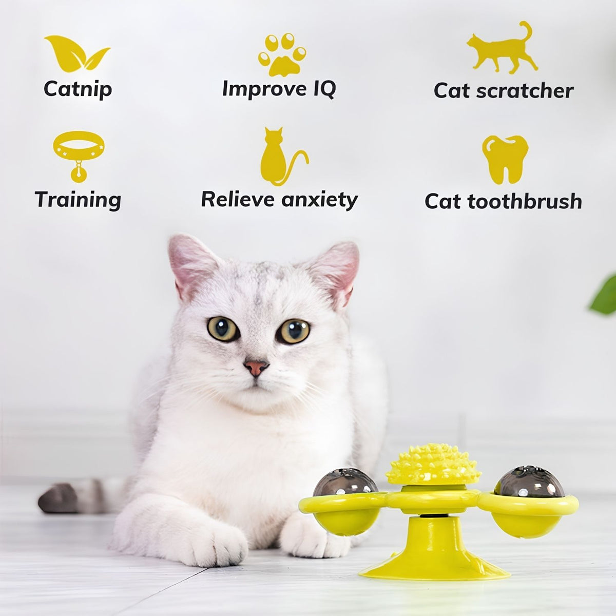 BShop Wiatrak Zabawka dla Kota (Żółta)