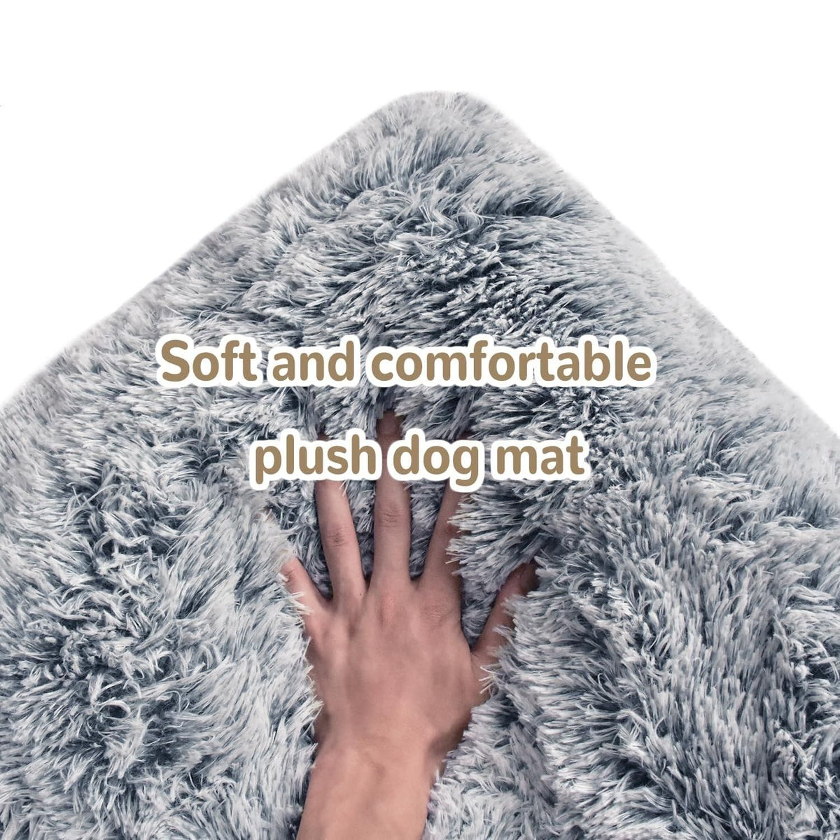 TEFOMATE Rövid Szőrű Plüss Kutyaágy M (Szürke)