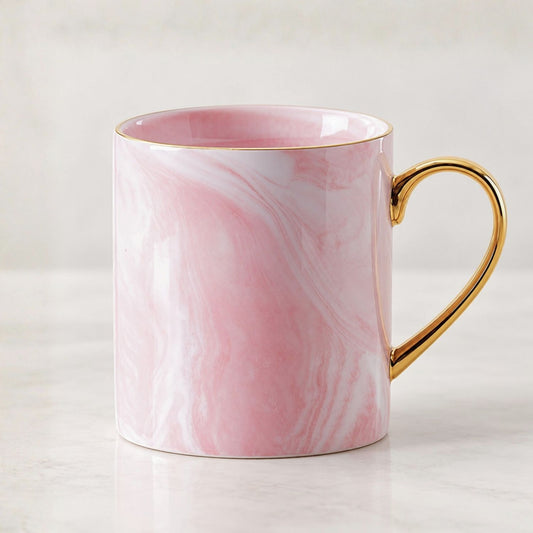 Kubek ceramiczny AVLUZ (różowy marmur)