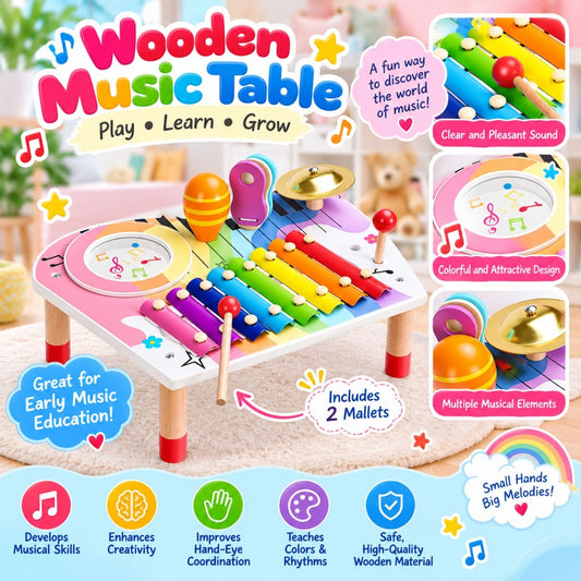 Set de instrumente muzicale BeebeeRun pentru copii - Set de jocuri muzicale cu 8 piese